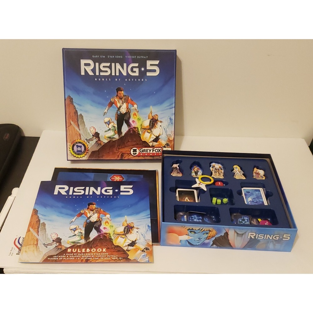 Rising 5 Runes Of Asteros Grey Fox Games Dice Tower Seal of Excellence COMPLETE